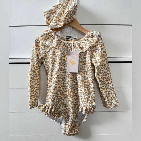 Konges Slojd Swim Nwt Konges Slojd Manuca One Piece Swimsuit With Matching Cap Poshmark